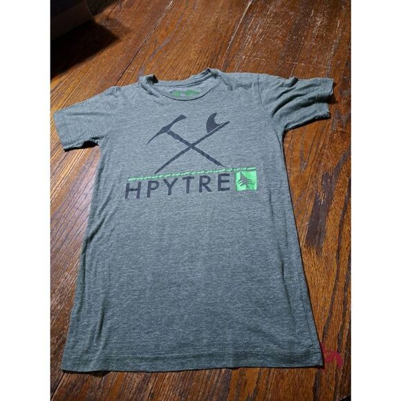 Small Hippy Tree Green Black Short Sleeve Pullover Tee Tshirt Top - Picture 1 of 6